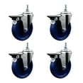 thumbnail image 1 of 5 Inch Solid Polyurethane 12MM Threaded Stem Caster Set with Brake, 1 of 2
