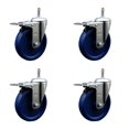 thumbnail image 1 of 5 Inch Solid Polyurethane Swivel 7/16 Inch Stem Caster Set with Total Lock Brake, 1 of 2