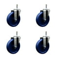 thumbnail image 1 of 5 Inch Solid Polyurethane Wheel Swivel 7/16 Inch Grip Ring Stem Caster Set SCC, 1 of 2