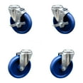 thumbnail image 1 of 5 Inch Solid Polyurethane Wheel Swivel Bolt Hole Caster Set with 2 Brake SCC, 1 of 2