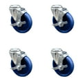 thumbnail image 1 of 5 Inch Solid Polyurethane Wheel Swivel Bolt Hole Caster Set with Brake SCC, 1 of 2