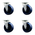 thumbnail image 1 of 5 Inch Solid Polyurethane Wheel Swivel Caster Set with Roller Bearings SCC, 1 of 2