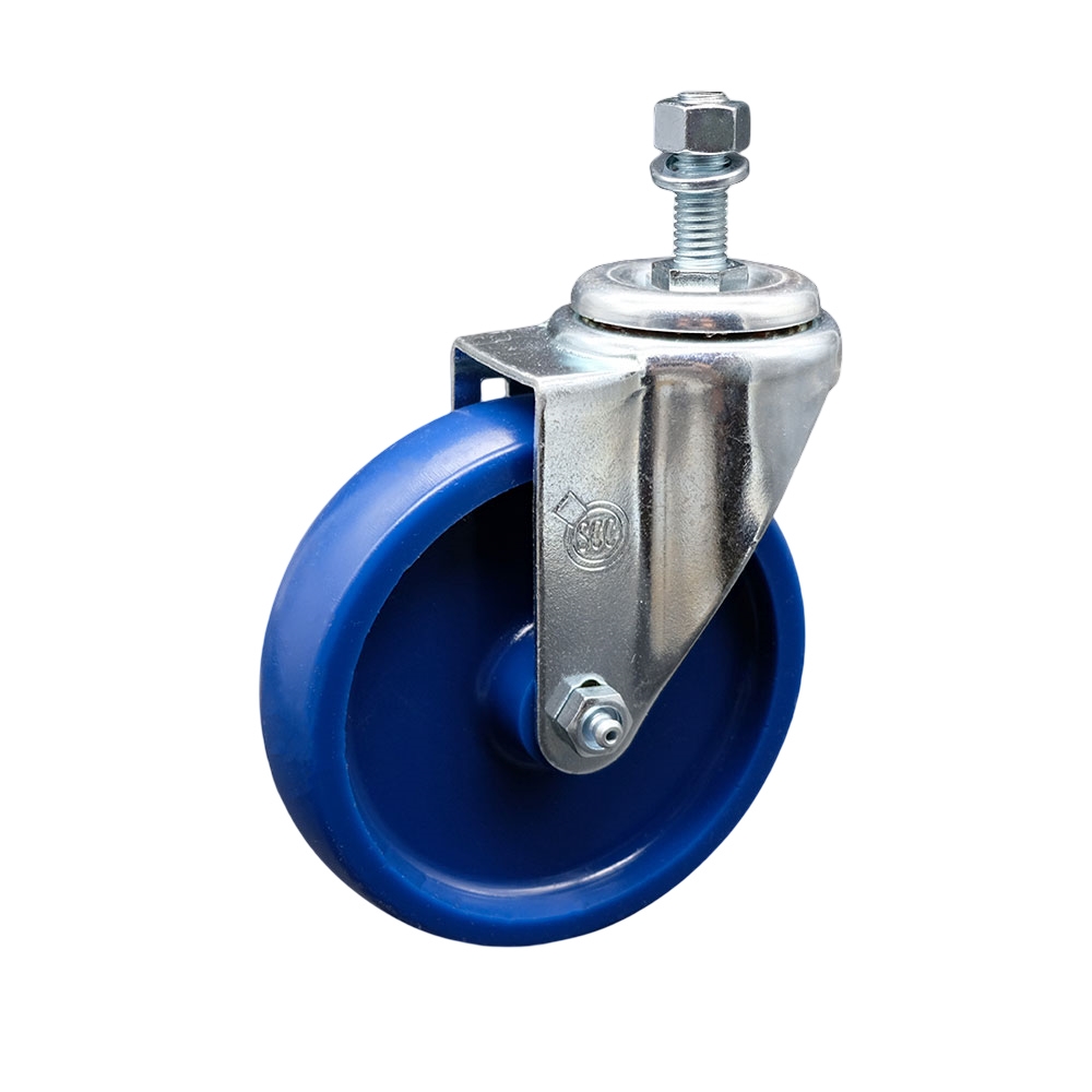 5 Inch Solid Polyurethane Wheel Swivel ½ Inch Threaded Stem Caster SCC