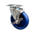 thumbnail image 1 of 5 Inch Solid Polyurethane Wheel Swivel Top Plate Caster with Brake SCC, 1 of 2