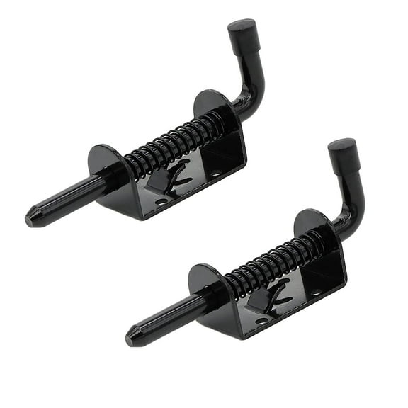 5 Inch Spring Loaded Latch Bolt, Heavy Duty Spring Loaded Latch Pin Door Lock,1/2" Pin Shed (2, Black)