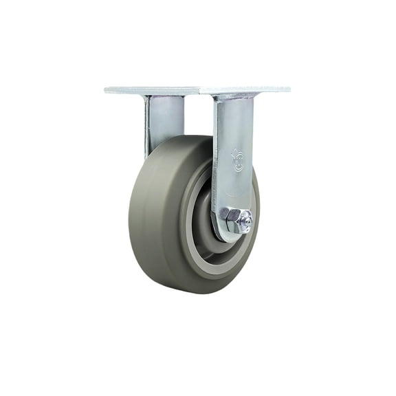 5 Inch Stainless Steel Thermoplastic Rubber Wheel Rigid Caster with Ball Bearing