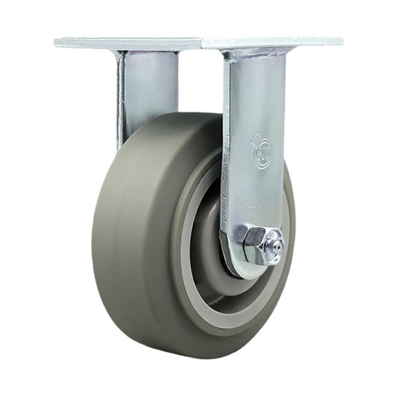 5 Inch Stainless Steel Thermoplastic Rubber Wheel Rigid Caster with Ball Bearing
