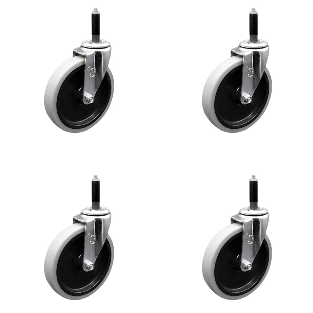 5 Inch Swivel Thermoplastic Rubber Caster Wheels and 3/4 Inch Expanding
