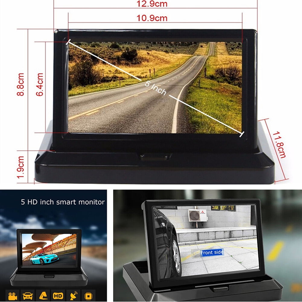 5 Inch TFT LCD Hd Monitor Display Twoway AV Input Reversing Rearview Backup Camera Foldable