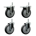 thumbnail image 1 of 5 Inch Thermo Rubber Swivel 5/8 Inch Threaded Stem Caster Set 2 Total Lock BRKs, 1 of 2
