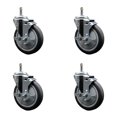 thumbnail image 1 of 5 Inch Thermo Rubber Swivel 7/16 Inch Grip Ring Stem Caster Set with Brake, 1 of 2