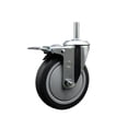 thumbnail image 1 of 5 Inch Thermo Rubber Wheel Swivel 3/4 Inch Threaded Stem Caster Total Lock Brake, 1 of 2