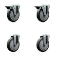 thumbnail image 1 of 5 Inch Thermo Rubber Wheel Swivel Bolt Hole Caster Set with 2 Posi Lock Brakes, 1 of 2