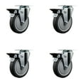 thumbnail image 1 of 5 Inch Thermo Rubber Wheel Swivel Top Plate Caster Set with Posi Brake, 1 of 2