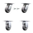 thumbnail image 1 of 5 Inch Thermoplastic Caster Set with Roller Bearing 2 Swivel Lock and 2 Rigid, 1 of 2