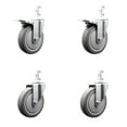 thumbnail image 1 of 5 Inch Thermoplastic Rubber 3/4 Inch Square Stem Caster Set 2 Total Lock Brakes, 1 of 2