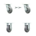 thumbnail image 1 of 5 Inch Thermoplastic Rubber Caster Set with Roller Bearing 2 Swivel Lock 2 Rigid, 1 of 2