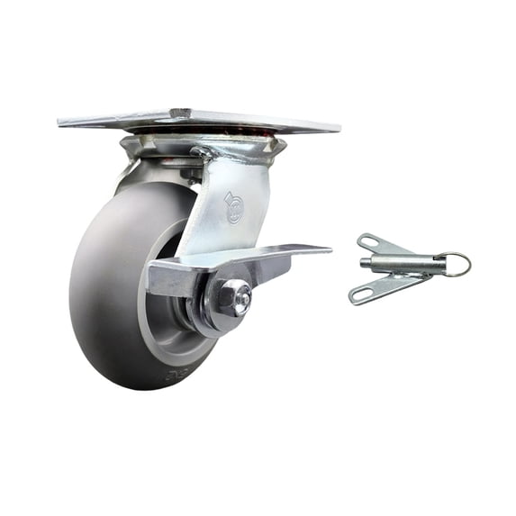 5 Inch Thermoplastic Rubber Caster with Ball Bearing and Brake/Swivel Lock SCC