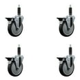 thumbnail image 1 of 5 Inch Thermo Rubber Swivel 1 Inch Expanding Stem Caster Set with Brake, 1 of 2