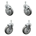thumbnail image 1 of 5 Inch Thermoplastic Rubber Swivel 10mm Threaded Stem Caster Set 2 Brake SCC, 1 of 2