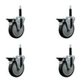 thumbnail image 1 of 5 Inch Thermo Rubber Swivel 3/4 Inch Expanding Stem Caster Set with Brake, 1 of 2