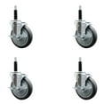 thumbnail image 1 of 5 Inch Thermo Rubber Swivel 3/4 Inch Expanding Stem Caster Set with Brake, 1 of 2