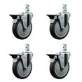 thumbnail image 1 of 5 Inch Thermoplastic Rubber Swivel 3/4 Inch Square Stem Caster Set with Brake, 1 of 2