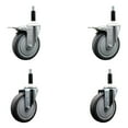 thumbnail image 1 of 5 Inch Thermo Rubber Swivel 7/8 Inch Expanding Stem Caster Set 2 Brakes, 1 of 2