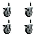 thumbnail image 1 of 5 Inch Thermo Rubber Swivel 7/8 Inch Expanding Stem Caster Set with Brake, 1 of 2