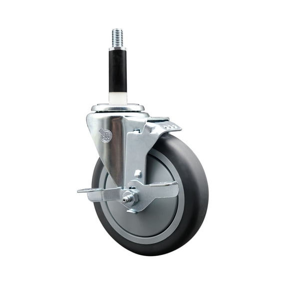 5 Inch Thermoplastic Rubber Swivel 7/8 Inch Expanding Stem Caster with Brake SCC