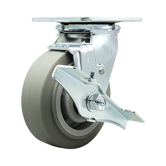 5 Inch Thermoplastic Rubber Swivel Caster with Ball Bearing and Brake SCC