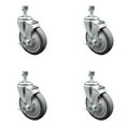 thumbnail image 1 of 5 Inch Thermoplastic Rubber Swivel ½ Inch Threaded Stem Caster Set with Brake, 1 of 2