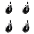 thumbnail image 1 of 5 Inch Thermoplastic Rubber Wheel 1-1/2 Inch Expanding Stem Caster Set of 4 SCC, 1 of 2