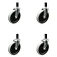 thumbnail image 1 of 5 Inch Thermoplastic Rubber Wheel 1-1/5 Inch Expanding Stem Caster Set of 4 SCC, 1 of 2