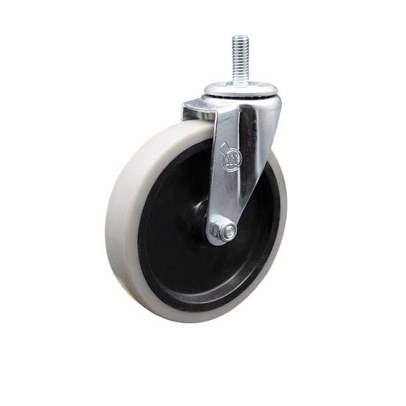 5 Inch Thermoplastic Rubber Wheel 1/2 Inch Threaded Stem Caster Service Caster
