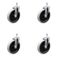 thumbnail image 1 of 5 Inch Thermoplastic Rubber Wheel 10mm Threaded Stem Caster Set of 4 SCC, 1 of 2