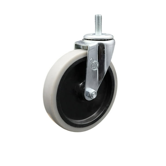 5 Inch Thermoplastic Rubber Wheel 5/16 Inch Threaded Stem Caster Service Caster