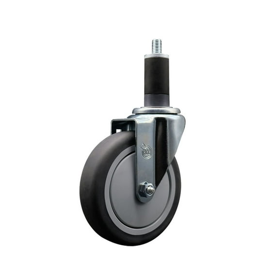 5 Inch Thermoplastic Rubber Wheel Swivel 1-1/4 Inch Expanding Stem Caster SCC