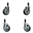 thumbnail image 1 of 5 Inch Thermo Rubber Wheel Swivel 1-1/8 Inch Expanding Stem Caster Set 2 Brakes, 1 of 2