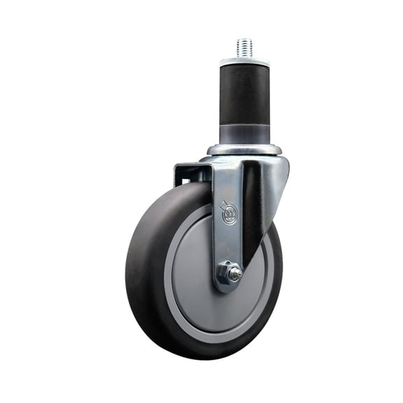 5 Inch Thermoplastic Rubber Wheel Swivel 1-5/8 Inch Expanding Stem Caster SCC