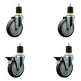 thumbnail image 1 of 5 Inch Thermo Rubber Wheel Swivel 1-7/8 Inch Expanding Stem Caster Set 2 Brakes, 1 of 2