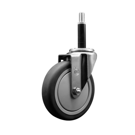 5 Inch Thermoplastic Rubber Wheel Swivel 3/4 Inch Expanding Stem Caster SCC