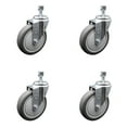 thumbnail image 1 of 5 Inch Thermoplastic Rubber Wheel Swivel 3/8 Inch Threaded Stem Caster Set SCC, 1 of 2