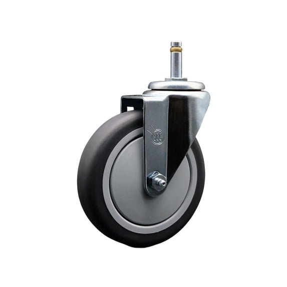 5 Inch Thermoplastic Rubber Wheel Swivel 7/16 Inch Grip Ring Stem Caster SCC