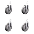 thumbnail image 1 of 5 Inch Thermoplastic Rubber Wheel Swivel 7/8 Inch Square Stem Caster Set SCC, 1 of 2