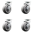 thumbnail image 1 of 5 Inch Thermoplastic Rubber Wheel Swivel Caster Set with Roller Bearings SCC, 1 of 2