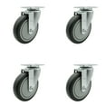 thumbnail image 1 of 5 Inch Thermoplastic Rubber Wheel Swivel Top Plate Caster Set Service Caster, 1 of 2