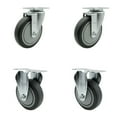 thumbnail image 1 of 5 Inch Thermoplastic Rubber Wheel Swivel Top Plate Caster Set with 2 Rigid SCC, 1 of 2