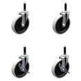 thumbnail image 1 of 5 Inch Thermoplastic Wheel 3/5 Inch Expanding Stem Caster Set with 2 Brakes, 1 of 2