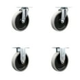 thumbnail image 1 of 5 Inch Thermoplastic Wheel Top Plate Caster Set 2 Swivel 2 Rigid Service Caster, 1 of 2
